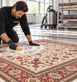 Teppichreinigung in Möchengladbach: Der Teppich wird gründlich und faserschonend gereinigt. Schmutz, Staub und Gerüche werden materialgerecht gelöst.